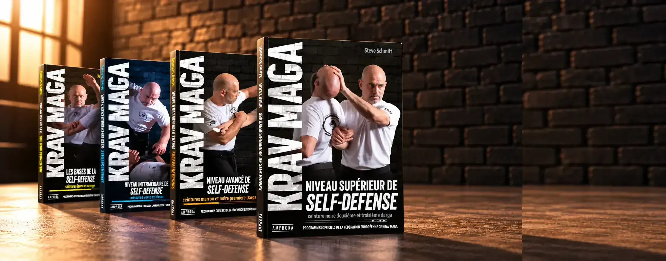 Les quatre livres de Krav Maga écrits par Steve Schmitt